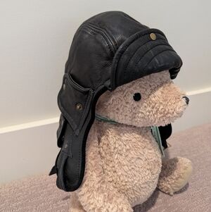 Vintage Leather Motorcycle Helmet With Fur Lining